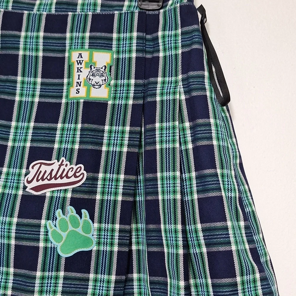 Justice Blue and Green Plaid Skirt Stranger Things